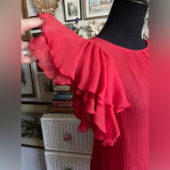 BCBG ruffle silk top - Picture 7 of 11